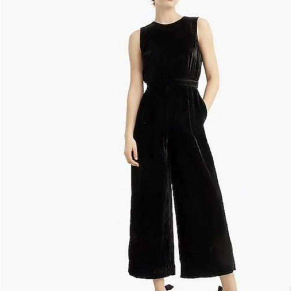 J. Crew Elegant Black Velvet Jumpsuit